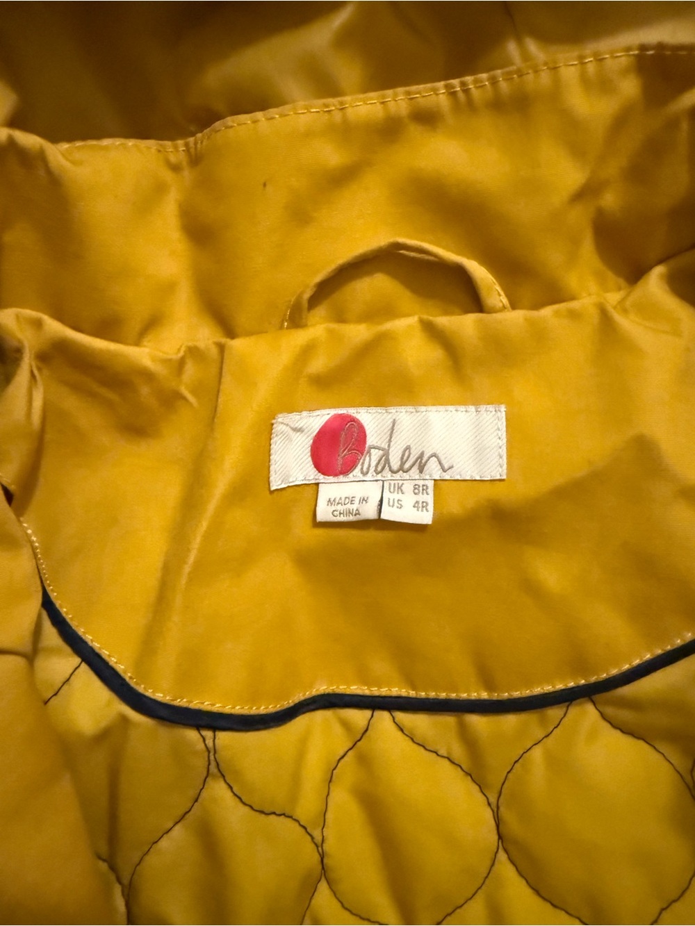 Boden Yellow Hooded Trench Coat - Picture 2 of 5